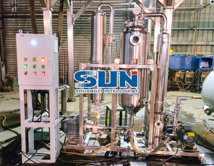 Operações de produção e laboratório de pequenos lotes evaporador de circulação forçada